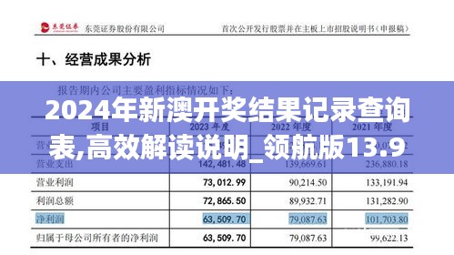 2024年新澳开奖结果记录查询表,高效解读说明_领航版13.979-3