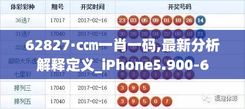 62827·c㎝一肖一码,最新分析解释定义_iPhone5.900-6