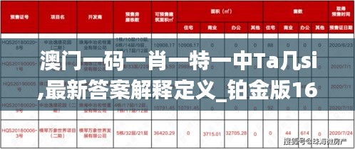 澳门一码一肖一特一中Ta几si,最新答案解释定义_铂金版16.939-9