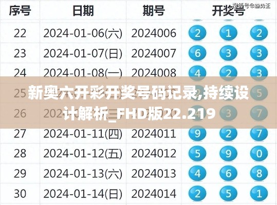 新奥六开彩开奖号码记录,持续设计解析_FHD版22.219