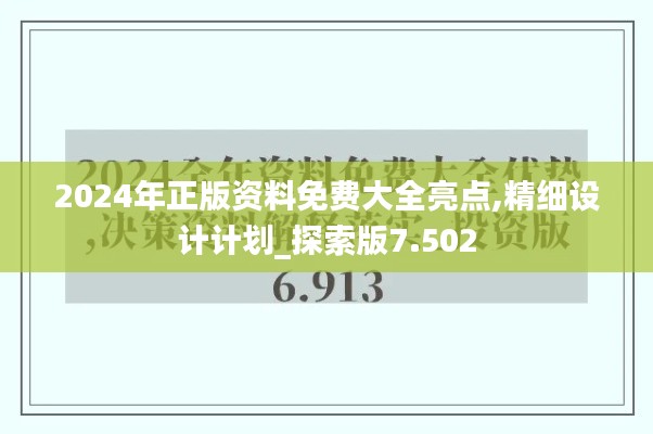 2024年正版资料免费大全亮点,精细设计计划_探索版7.502