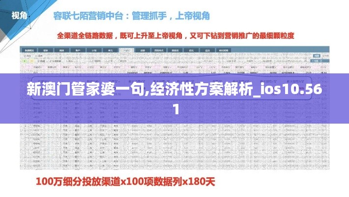 新澳门管家婆一句,经济性方案解析_ios10.561