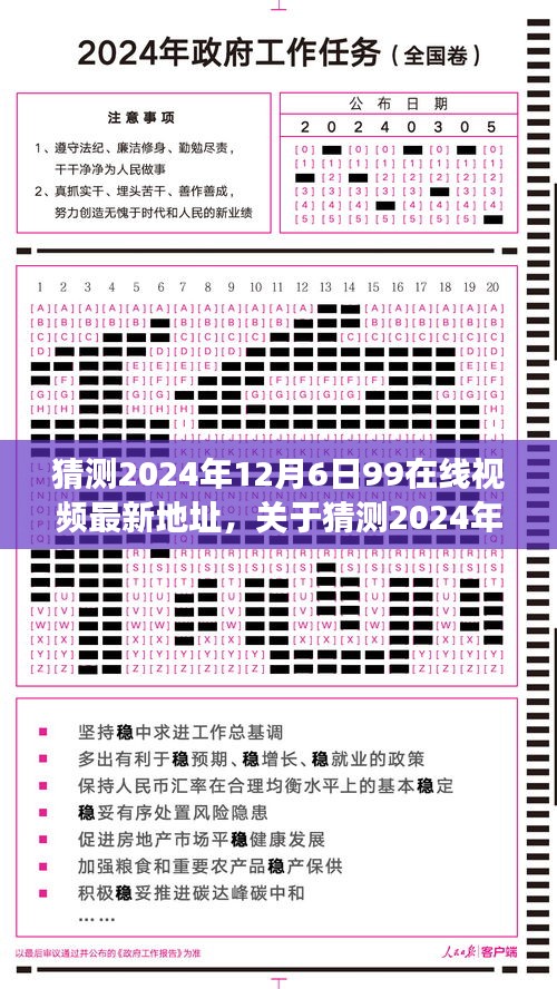 猜测2024年12月6日99在线视频最新地址，关于猜测2024年在线视频最新地址的探讨——涉黄问题的视角