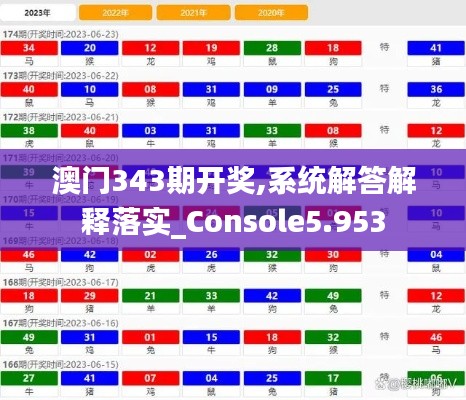 澳门343期开奖,系统解答解释落实_Console5.953