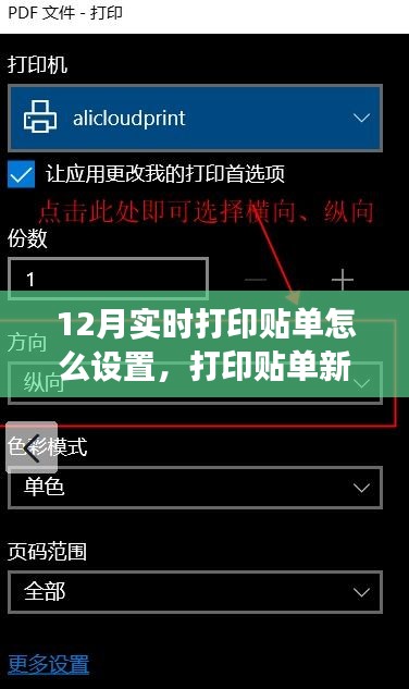 12月打印贴单设置指南，开启温馨打印之旅，新篇章揭秘