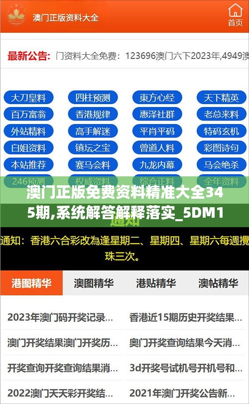 澳门正版免费资料精准大全345期,系统解答解释落实_5DM1.179