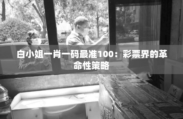 白小姐一肖一码最准100：彩票界的革命性策略