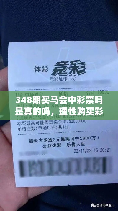 348期买马会中彩票吗是真的吗，理性购买彩票的哲学思考