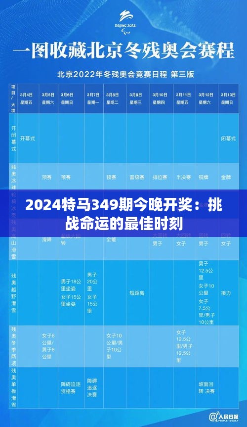 2024特马349期今晚开奖：挑战命运的最佳时刻