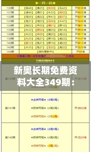 新奥长期免费资料大全349期：资源宝库的典范