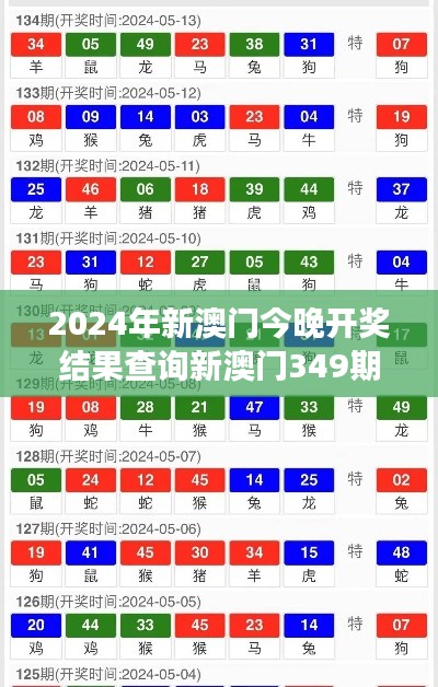 2024年新澳门今晚开奖结果查询新澳门349期开什么特码：特码揭晓，谁是今晚的赢家？