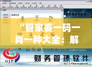 “管家婆一码一肖一种大全：解码企业资源管理”