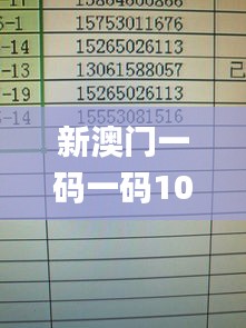 新澳门一码一码100准确新,经验分享解答落实_专业款6.212