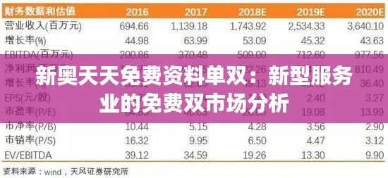 新奥天天免费资料单双：新型服务业的免费双市场分析