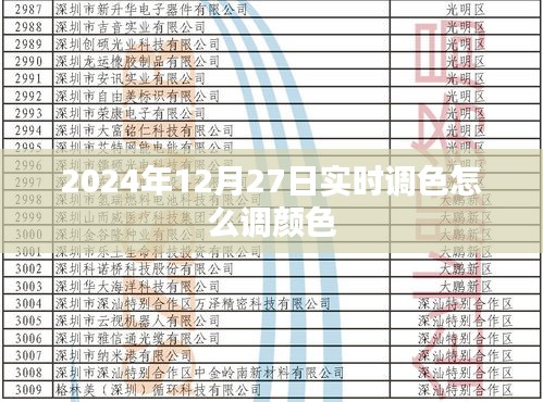 2024年12月27日实时调色技巧与颜色调整