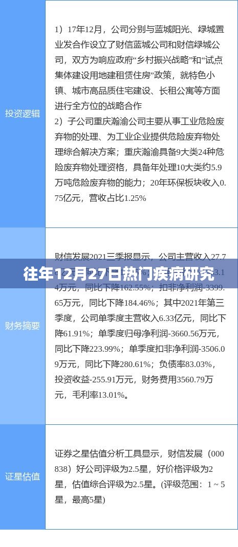 往年12月27日疾病研究热点分析