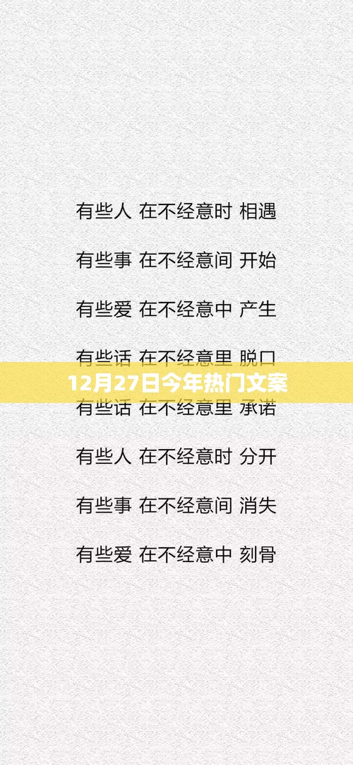 年终热门文案回顾，12月27日精选文案分享