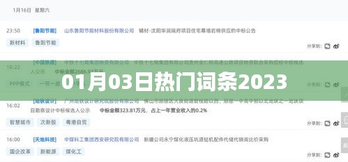 2023年1月3日热门词条概览