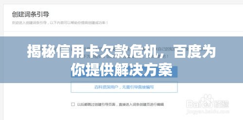 揭秘信用卡欠款危机，百度为你提供解决方案