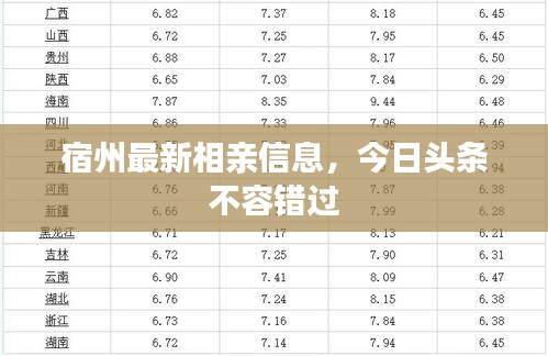 宿州最新相亲信息，今日头条不容错过