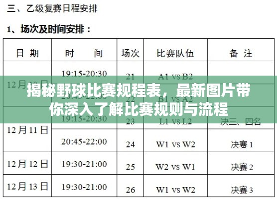 揭秘野球比赛规程表，最新图片带你深入了解比赛规则与流程